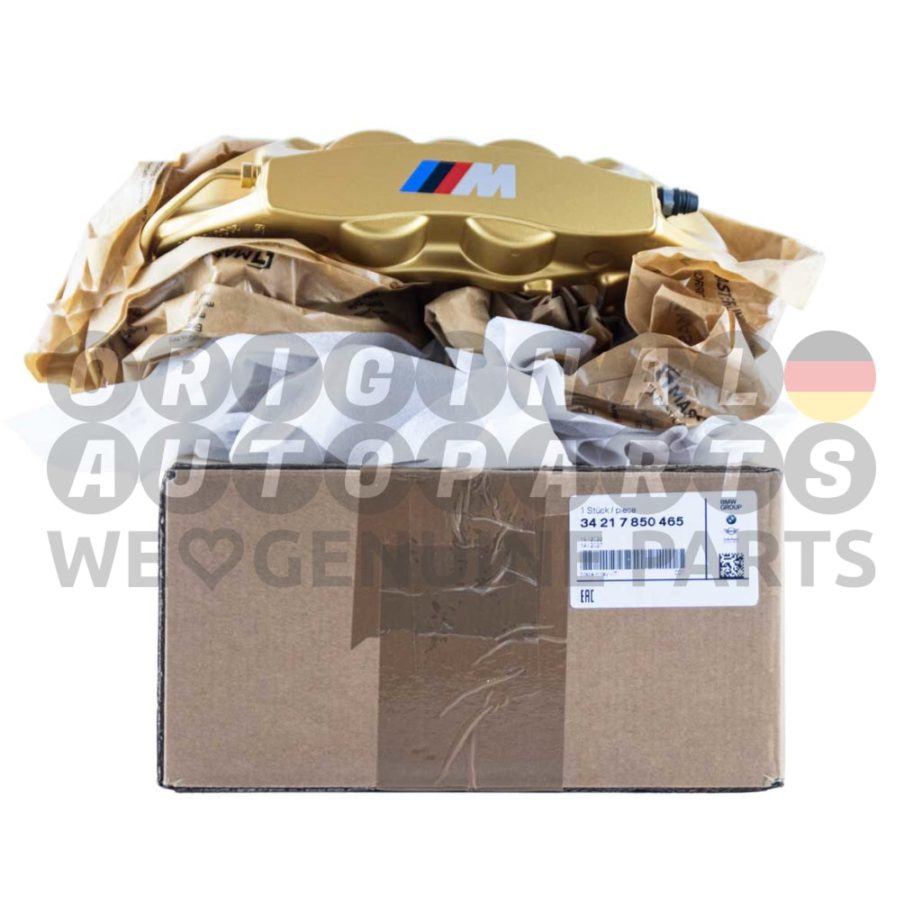 Genuine BMW M Performance Brake Caliper 4-pot rear left gold M2 F87 M3 F80 M4 F82 F83 34217850465